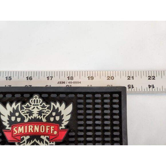 Smirnoff Logo Bar Mat Gutter Spill Mat Man cave Drink Rail Barware Black‎ Red - Picture 6 of 8